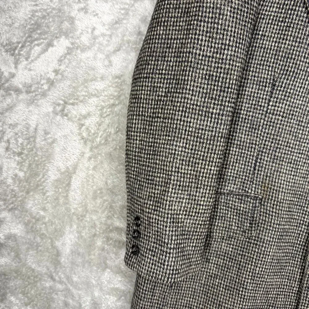 Vtg Harris Tweed Blazer Mens 42R Gray Scottish Virgin Wool Hand Woven The Bay